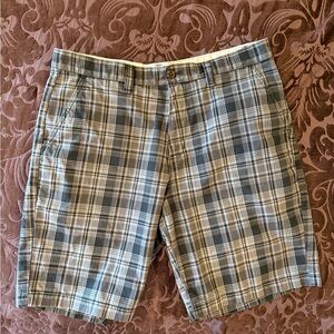 Eddie Bauer Gray and Black Plaid Men's Shorts